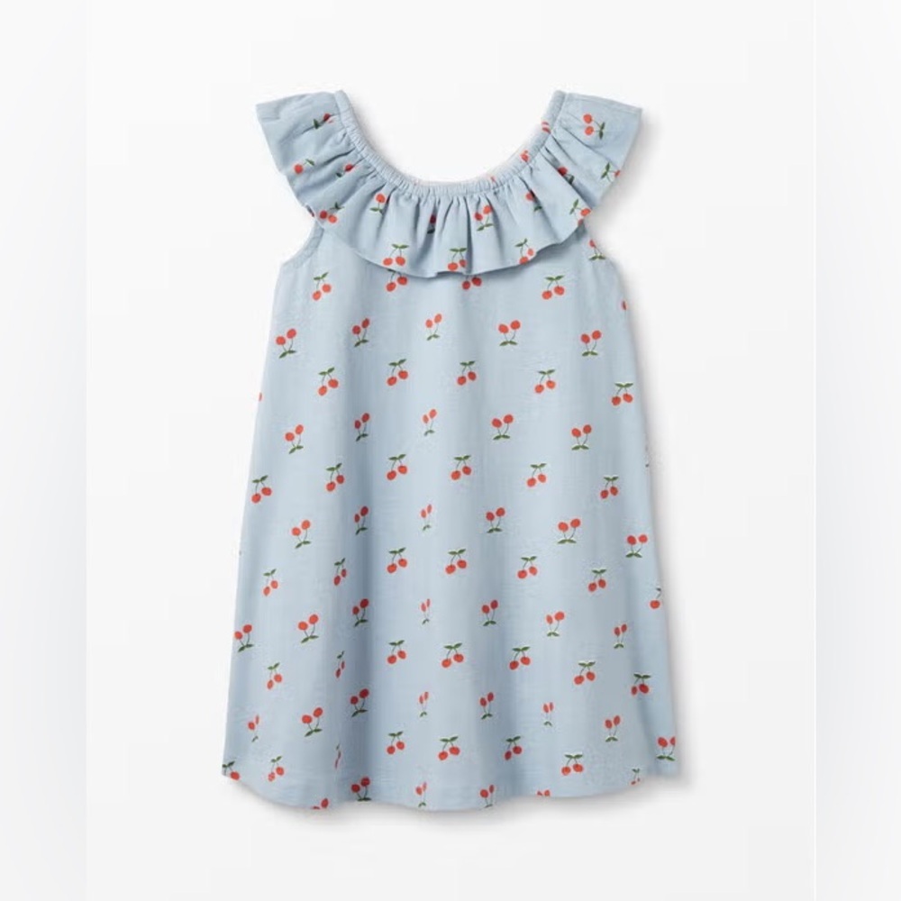 Hanna Andersson Very Cherry Ruffle Neck Swing Dress